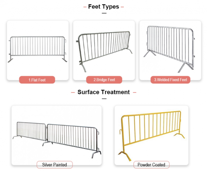 टिकाऊ कार 47" धातु भीड़ बाधाएं अस्थायी पूल बाड़ 1
