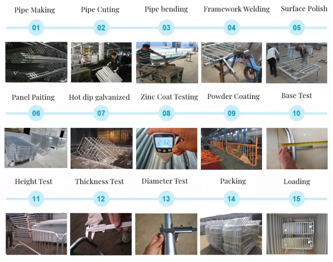 गर्म डुबोया जस्ती धातु भीड़ नियंत्रण बाधाएं सुरक्षा पोर्टेबल 4
